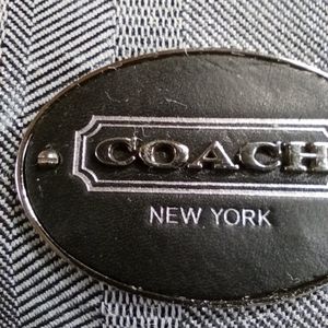 Coach legacy medium black/white canvas/leather handbag